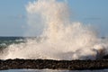 Waves crashing on rocks at atlantic ocean