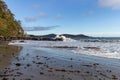 Waves crashing on rocks on the Pacific coast Royalty Free Stock Photo