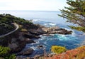 Waves crashing the rocky shoreline Carmel, California