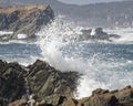 Waves crashing on the Rugged Newfoundland and Labrador coastline Royalty Free Stock Photo