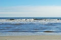 Waves crashing into the sand at Coligny beach Hilton head island south Carolina