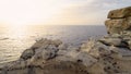 Waves crashing on sea coast.