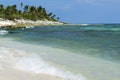 Waves crashing on shoreline of cozumel