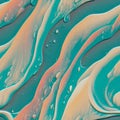 Waves 3d seamless pattern. Textured emboss ornamental waves and drops vector background. Repeat surface colorful backdrop. Relief