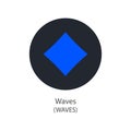 Waves decentralized blockchain Internet-of-things payments cryptocurrency vector logo Royalty Free Stock Photo