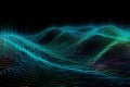 Digital Information Ocean - Binary Code Waves (AI Generated)