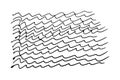 Waves doodle doodle style. wavy lines drawn by hand carelessly - vector illustration on a white background