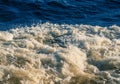 Waves formed from the propeller of the ship. Royalty Free Stock Photo