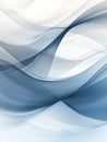 Abstract depiction of flowing waves with varying heights and curves in a blend of soothing blue tones. Generative AI Royalty Free Stock Photo