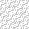 Waves geometric seamless pattern. Simple black and white waves Diagonal lines on white background. Vector illustration Royalty Free Stock Photo