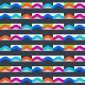 Waves geometric seamless pattern. Simple motif background. Color