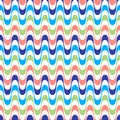 Waves geometric seamless pattern. Simple wavy zigzag stripes