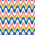 Waves geometric seamless pattern. Simple wavy zigzag stripes