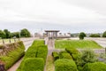 Waves of hedges, in Thames Barrier Park, Silvertown, London Royalty Free Stock Photo