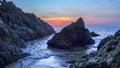 Big one shaped rock in beautiful sunset Royalty Free Stock Photo