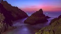 Big one shaped rock in beautiful sunset Royalty Free Stock Photo