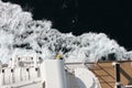 Waves Hitting A Cruise Ship Taken From Above cruise deck Royalty Free Stock Photo