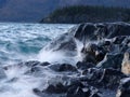 Waves Hitting Kluane Lake Shore Royalty Free Stock Photo