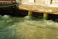 Waves Hitting The Piers Of Ferry Port Royalty Free Stock Photo