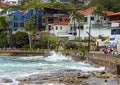 Waves hitting the rocks in Manly beach, Sydney