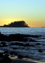 Sunset and splashing waves at Tofino, BC