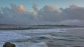 Waves hitting the scenic coast along Greymouth in New Zealand