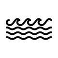 Waves vector thin line icon