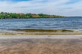 Waves on the Inhul River on Strilka beach in Mykolaiv, Ukraine