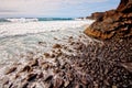 Waves on Lanzarote's volcanic coast