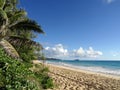 Waves lap on Sandy Waimanalo Beach Royalty Free Stock Photo