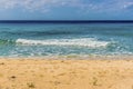 Waves lap the shore on Governors beach on Grand Turk Royalty Free Stock Photo