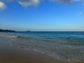 Waves lap on shore of Waimanalo Beach Royalty Free Stock Photo