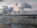 Waves lap on shore of Waimanalo Beach Royalty Free Stock Photo