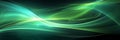 Waves of light - green dynamic wave motions on a black background Royalty Free Stock Photo