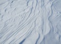 Waves and lines created by the wind on fresh snow