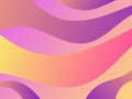 Waves with liquid gradien abstract background. Orange and violet color. Dynamic effect. Vector