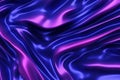 Waves of liquid metal. Purple-blue smooth curves. Shiny abstract 3d render Royalty Free Stock Photo