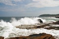 Waves on Maine coast Royalty Free Stock Photo