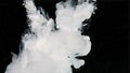 Waves of milky ink and splashes of white paints in the water. White cloud of ink on a black background. Beautiful abstract Royalty Free Stock Photo