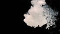 Waves of milky ink and splashes of white paints in the water. White cloud of ink on a black background. Fantastic white abstract Royalty Free Stock Photo