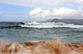 Waves mixed with sand along the spanish west coast