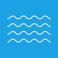 Waves outline icon, modern minimal flat design style. Wave thin line symbol, illustration