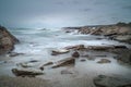 Waves over Rocks, Porth Beach, Cornwall Royalty Free Stock Photo