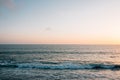 Waves in the Pacific Ocean at sunset, in Laguna Beach, Orange County, California