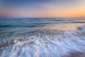 Waves in the Pacific Ocean at sunset, in Santa Barbara, Californ