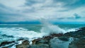 The waves on the Pelabuhan Ratu beach