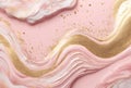 Waves of Pink and White Paint with Faux Gold Glitter Royalty Free Stock Photo