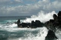 Waves pounding the rocks on the coast of Maui