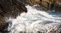 Waves reaching the rocks