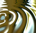 Waves, ripple and metal with water drop pattern with mockup for 3d, digital and texture. Environment, design and